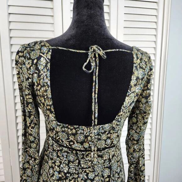 Free People Black Floral Mini Dress Size 2 NWT $128 - Picture 5 of 15